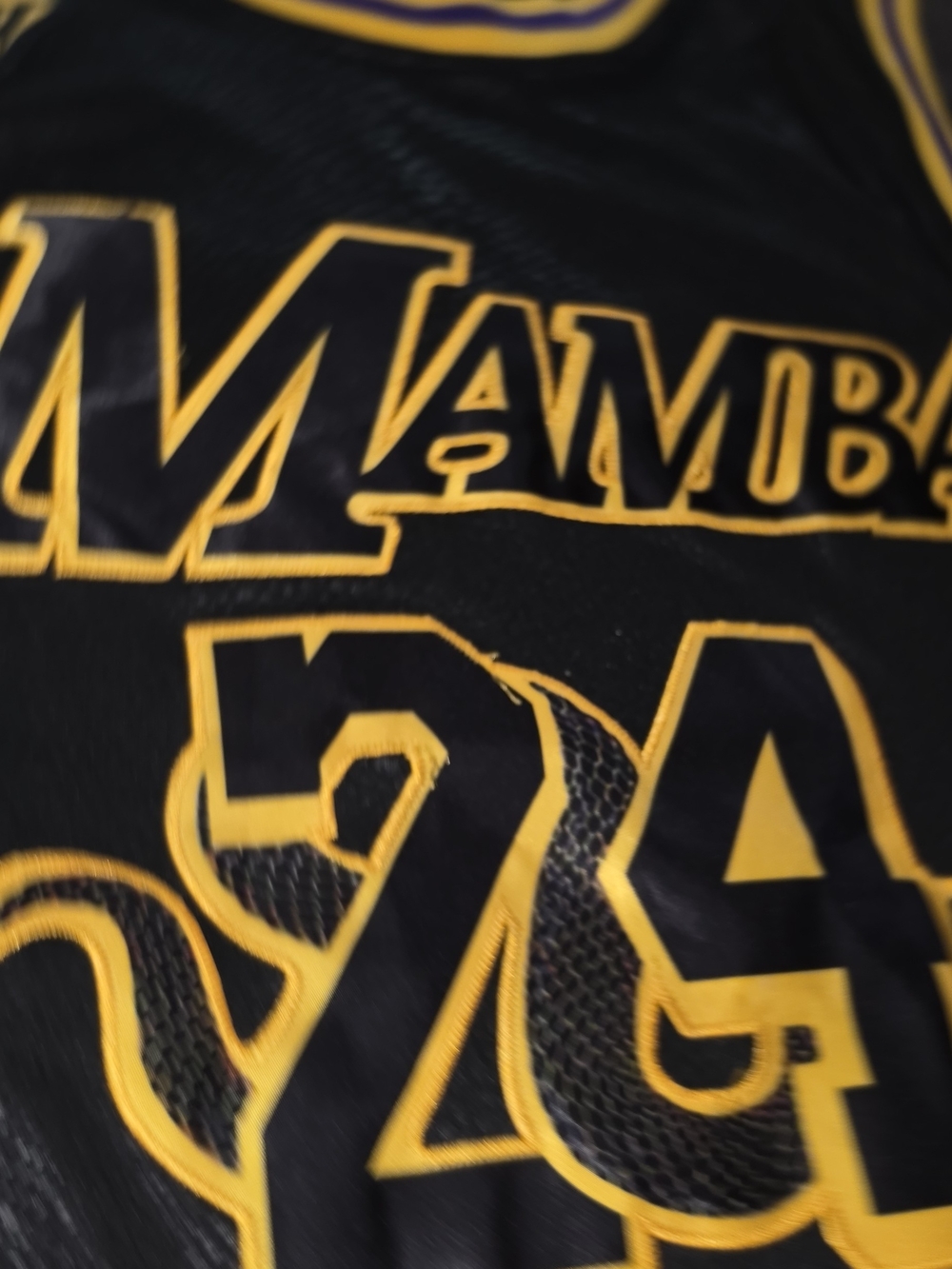 Koba Bryant " Black MAMBA" Medium  Black & Gold Basketball Jersey
